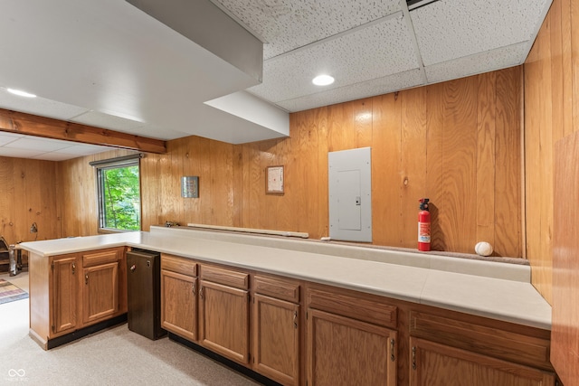 2591 S Glen Cv, Martinsville, IN 46151 - bar featuring electric panel, wooden walls, and a drop ceiling