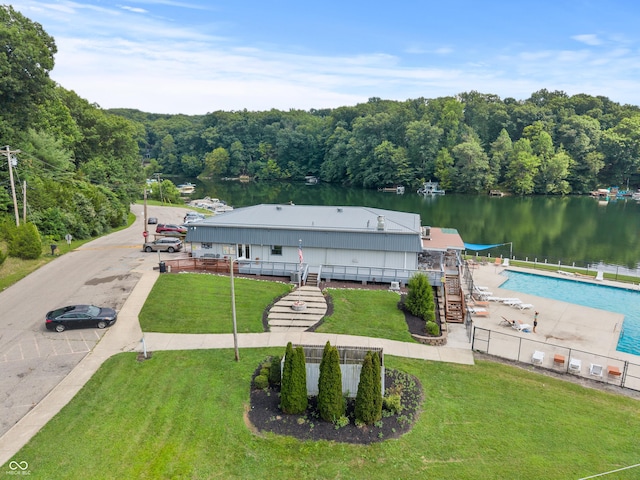 2591 S Glen Cv, Martinsville, IN 46151 - aerial view of property and surrounding area with a nearby body of water and a pool area