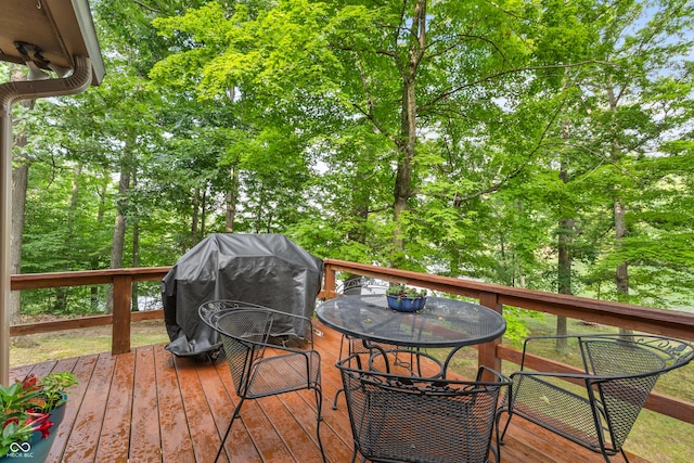 2591 S Glen Cv, Martinsville, IN 46151 - deck with outdoor dining space and a grill