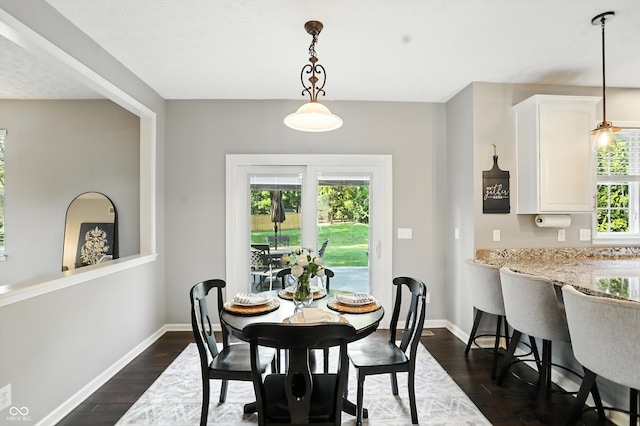 682 Shannon Ct, Noblesville, IN 46062 - dining space with dark wood-type flooring and baseboards