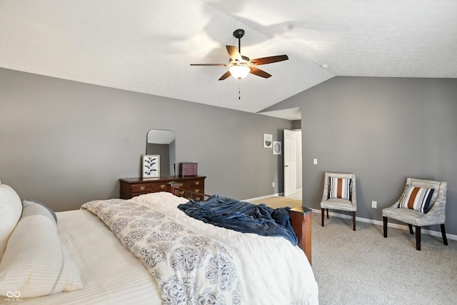 682 Shannon Ct, Noblesville, IN 46062 - bedroom with vaulted ceiling, light carpet, and a ceiling fan