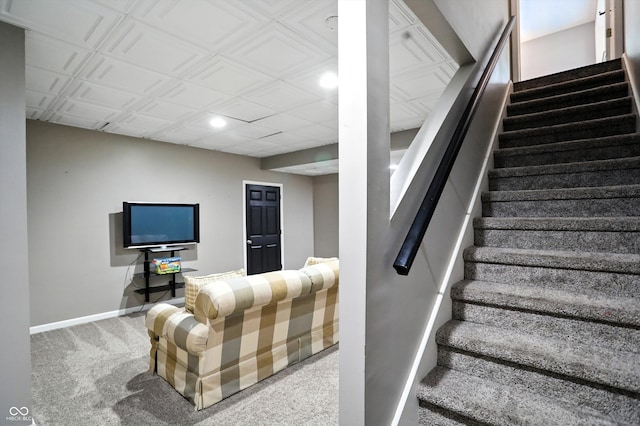 682 Shannon Ct, Noblesville, IN 46062 - staircase with carpet floors and recessed lighting
