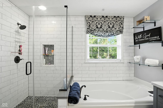 682 Shannon Ct, Noblesville, IN 46062 - full bathroom with a shower stall, a garden tub, and vanity