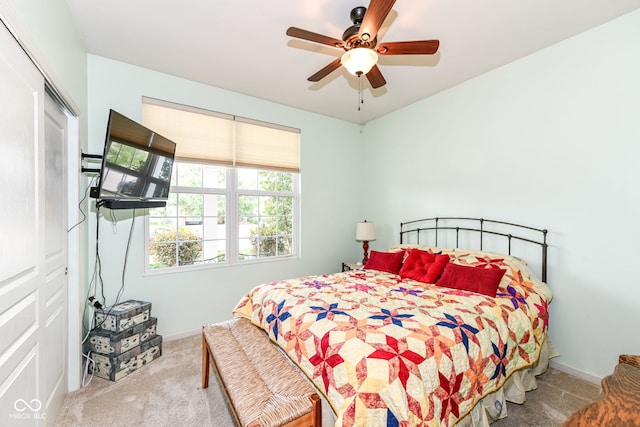 5119 Silverbell Dr, Plainfield, IN 46168 - bedroom with carpet flooring, a closet, and ceiling fan