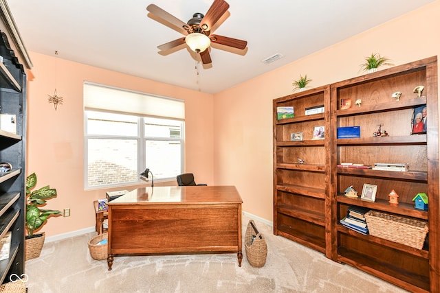 5119 Silverbell Dr, Plainfield, IN 46168 - home office featuring light colored carpet and ceiling fan