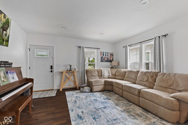 1830 Keller Ave, Columbus, IN 47201 - living room with dark wood-type flooring and baseboards