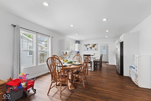 1830 Keller Ave, Columbus, IN 47201 - dining room featuring dark wood-style floors and recessed lighting