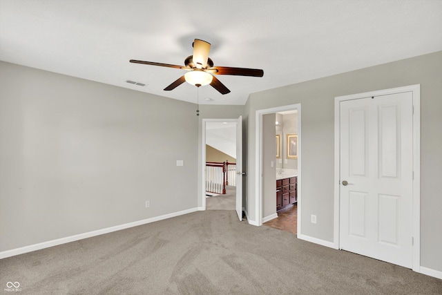 10267 Ranford Blvd, Fishers, IN 46040 - unfurnished bedroom with carpet floors, connected bathroom, and a ceiling fan