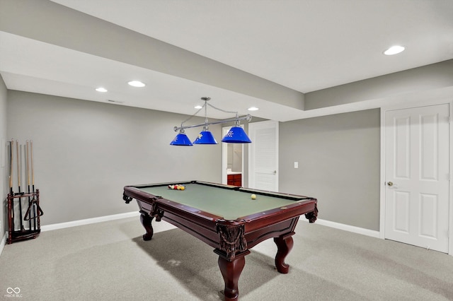 10267 Ranford Blvd, Fishers, IN 46040 - recreation room featuring carpet, recessed lighting, and billiards table
