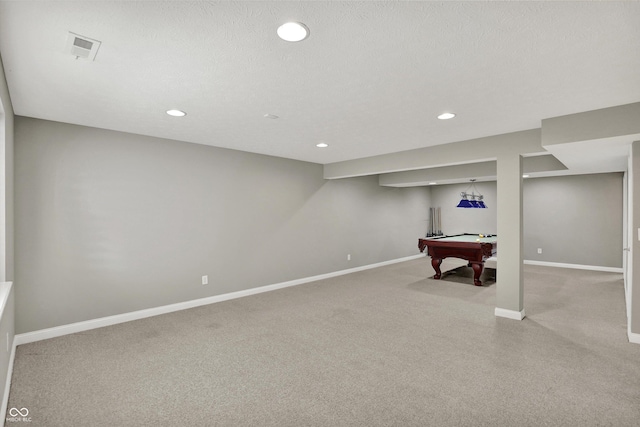 10267 Ranford Blvd, Fishers, IN 46040 - rec room featuring billiards, carpet floors, and recessed lighting