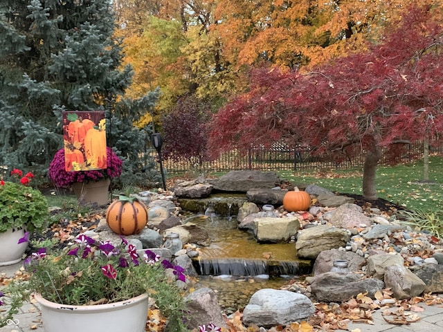 7927 Broadmead Way, Indianapolis, IN 46259 - view of yard featuring a garden pond