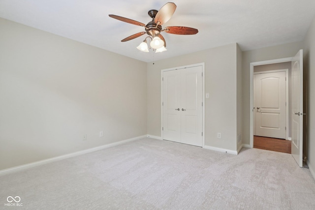 7927 Broadmead Way, Indianapolis, IN 46259 - unfurnished bedroom featuring light carpet, a closet, and ceiling fan