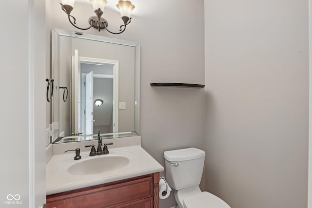 7927 Broadmead Way, Indianapolis, IN 46259 - bathroom featuring vanity and a chandelier