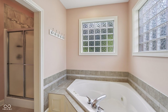 7927 Broadmead Way, Indianapolis, IN 46259 - full bathroom featuring a shower stall and a whirlpool tub