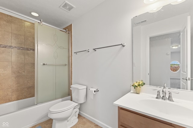 2833 Holiday Way, Greenwood, IN 46143 - bathroom with vanity, combined bath / shower with glass door, and tile patterned flooring
