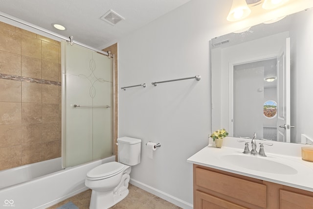 2833 Holiday Way, Greenwood, IN 46143 - full bath featuring vanity, shower / bath combination with glass door, and tile patterned floors