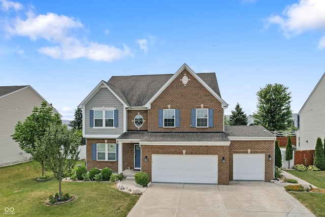 2833 Holiday Way, Greenwood, IN 46143 - view of front facade featuring concrete driveway, brick siding, roof with shingles, and an attached garage