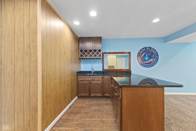 2833 Holiday Way, Greenwood, IN 46143 - indoor wet bar with recessed lighting and baseboards