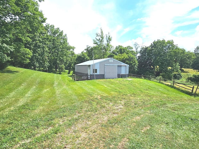 7422 S 575 W, Morgantown, IN 46160 - view of yard featuring a pole building, an outdoor structure, and a garage