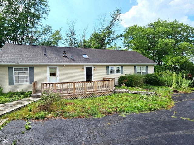 7422 S 575 W, Morgantown, IN 46160 - view of front of house with a deck and a shingled roof