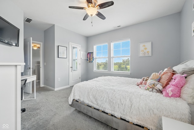 5875 Stroup Dr, Noblesville, IN 46062 - carpeted bedroom featuring baseboards and ceiling fan