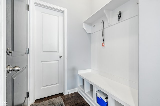 5875 Stroup Dr, Noblesville, IN 46062 - mudroom with dark wood-style floors and baseboards
