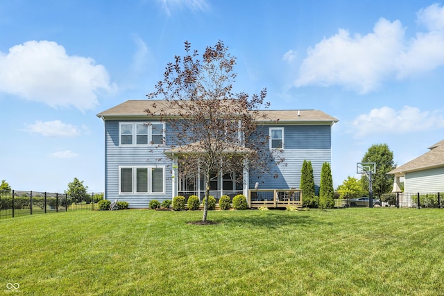 5875 Stroup Dr, Noblesville, IN 46062 - rear view of house featuring a wooden deck