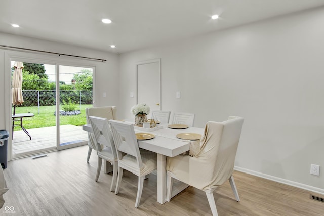 2149 Westline Dr, Columbus, IN 47203 - dining area featuring light wood-style flooring and recessed lighting