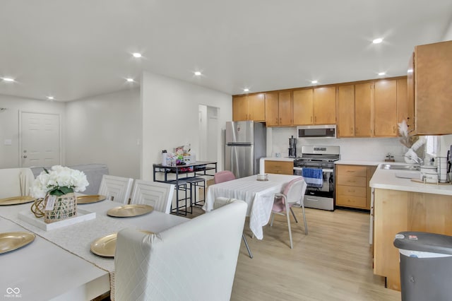 2149 Westline Dr, Columbus, IN 47203 - dining room featuring light wood-style flooring and recessed lighting