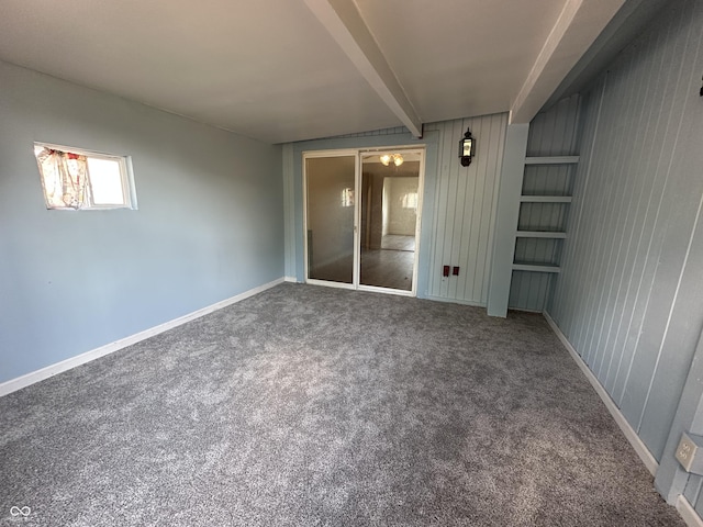 3708 Pleasant Creek Dr, Indianapolis, IN 46227 - unfurnished bedroom featuring carpet and beam ceiling