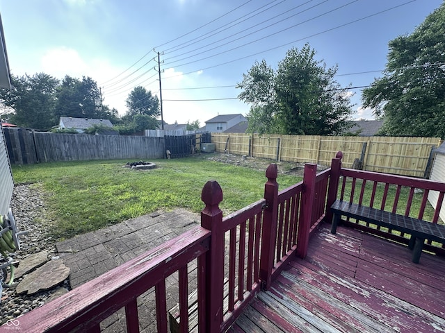 3708 Pleasant Creek Dr, Indianapolis, IN 46227 - wooden terrace featuring a fenced backyard