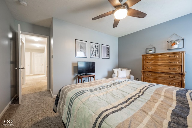 268 Larimar Dr, Whiteland, IN 46184 - carpeted bedroom with baseboards and ceiling fan