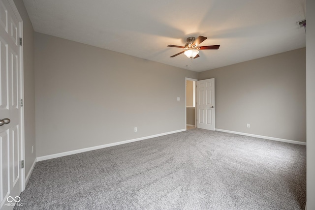 268 Larimar Dr, Whiteland, IN 46184 - carpeted spare room featuring a ceiling fan and baseboards
