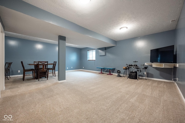 268 Larimar Dr, Whiteland, IN 46184 - basement with carpet and a textured ceiling