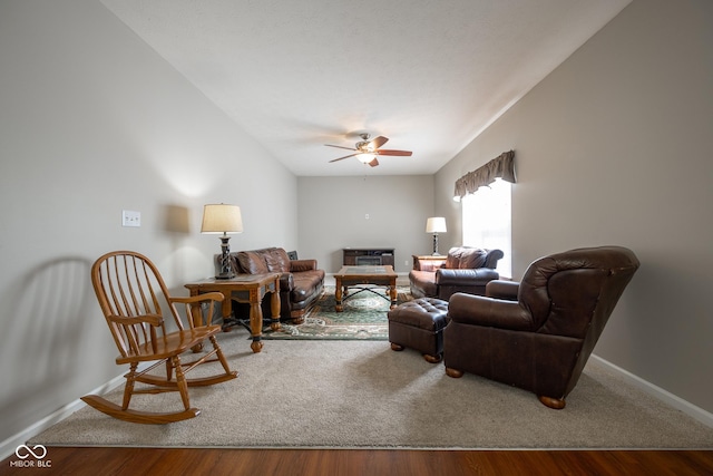 268 Larimar Dr, Whiteland, IN 46184 - living area featuring a ceiling fan and wood finished floors