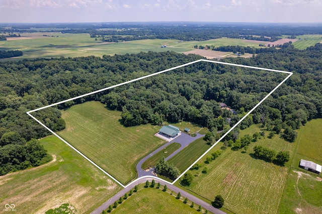7813 W 50 S, Morgantown, IN 46160 - aerial view of sparsely populated area with property parcel outlined
