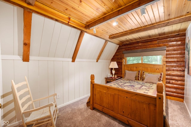 7813 W 50 S, Morgantown, IN 46160 - carpeted bedroom with a wooden ceiling with exposed beams