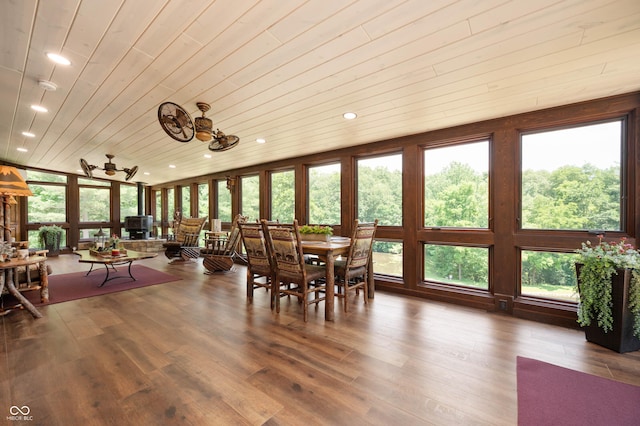 7813 W 50 S, Morgantown, IN 46160 - sunroom / solarium featuring wooden ceiling, recessed lighting, and wood finished floors