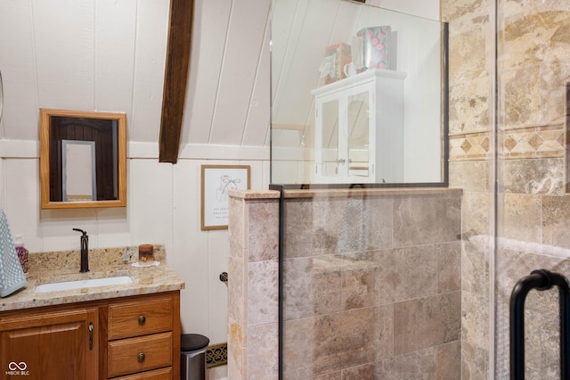 7813 W 50 S, Morgantown, IN 46160 - bathroom featuring vanity and tiled shower