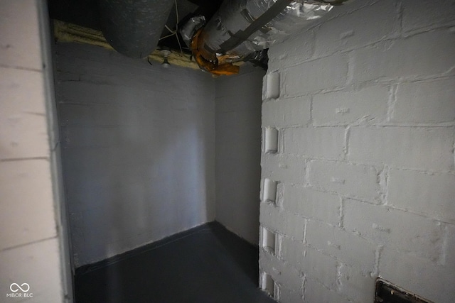 916 E 54th St, Indianapolis, IN 46220 - unfinished basement featuring concrete block wall