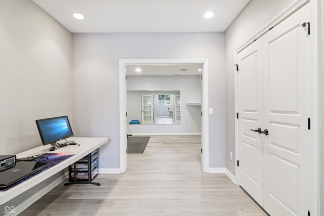 12068 Bayhill Dr, Carmel, IN 46033 - office featuring light wood-style floors and recessed lighting
