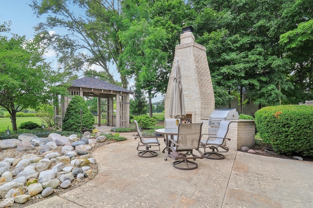 12068 Bayhill Dr, Carmel, IN 46033 - view of patio featuring exterior kitchen, a gazebo, and outdoor dining area