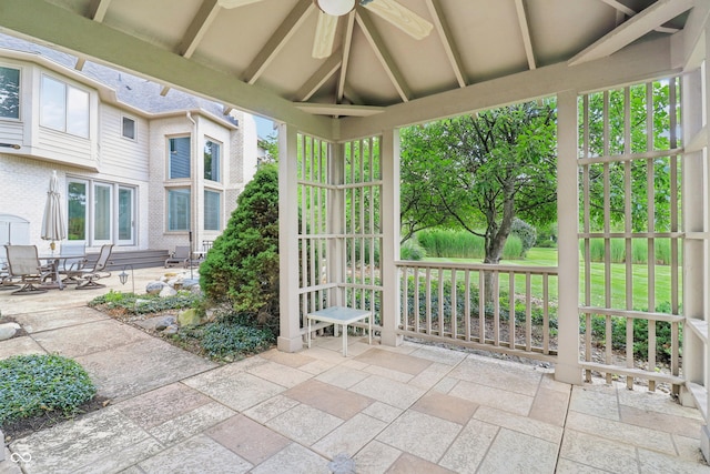 12068 Bayhill Dr, Carmel, IN 46033 - view of patio / terrace featuring ceiling fan
