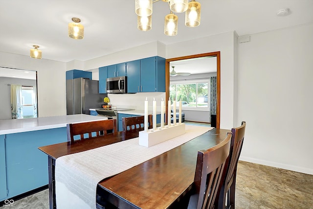 1328 E 600 N, West Lafayette, IN 47906 - dining space with a chandelier and baseboards