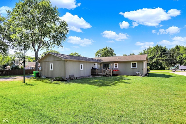 1328 E 600 N, West Lafayette, IN 47906 - back of property featuring a wooden deck