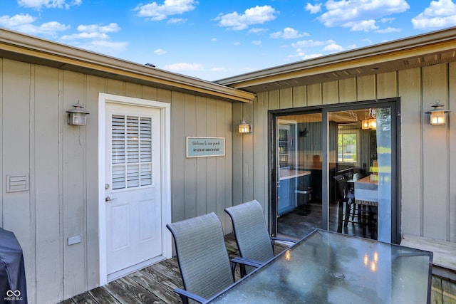 1328 E 600 N, West Lafayette, IN 47906 - doorway to property with outdoor dining area