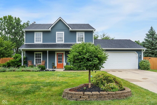 17101 Rushmore Dr, Westfield, IN 46074 - traditional-style home featuring a porch, concrete driveway, a shingled roof, and an attached garage