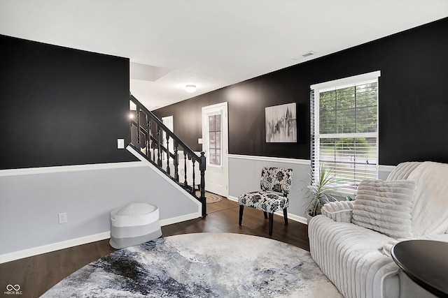17101 Rushmore Dr, Westfield, IN 46074 - living room with stairway and wood finished floors