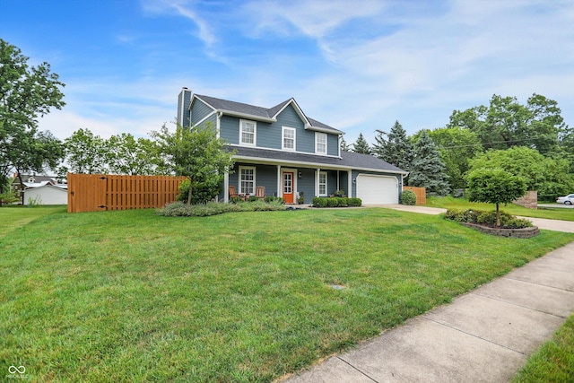 17101 Rushmore Dr, Westfield, IN 46074 - traditional-style home featuring a garage, concrete driveway, a porch, a chimney, and roof with shingles