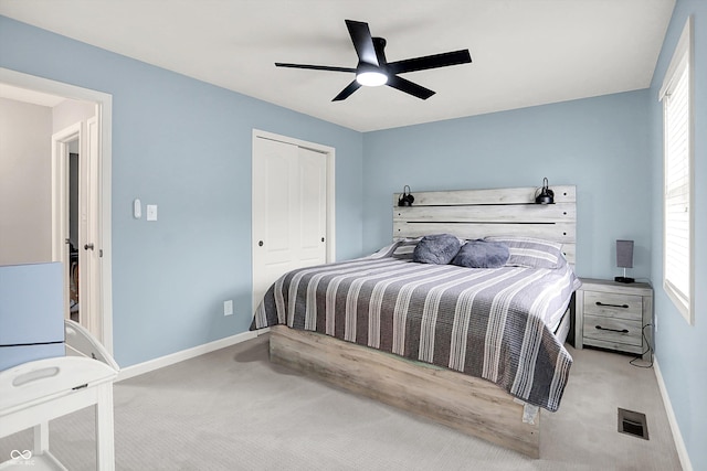 17101 Rushmore Dr, Westfield, IN 46074 - carpeted bedroom with ceiling fan and a closet